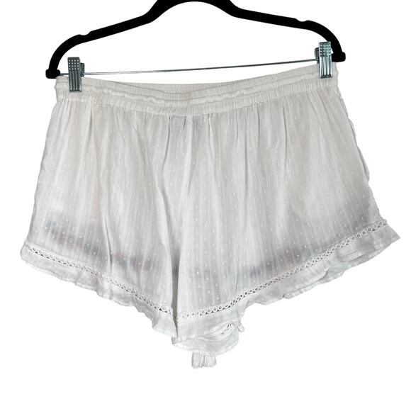 Love to Lounge Floral Embroidered Shorts Swiss Dot Size Medium Boho Coquette - Picture 2 of 4